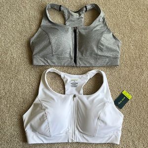 FREE SHIPPING: Two PLUS Tek Gear Zip-up Sports Bras